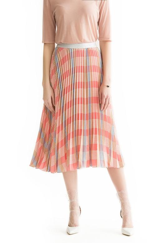 AVA 粉彩色中长百褶裙 1691 商品图0