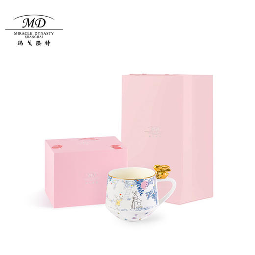 【玛戈隆特】玉兔呈祥办公室马克杯女生陶瓷高颜值可爱家用水杯早餐杯 商品图3