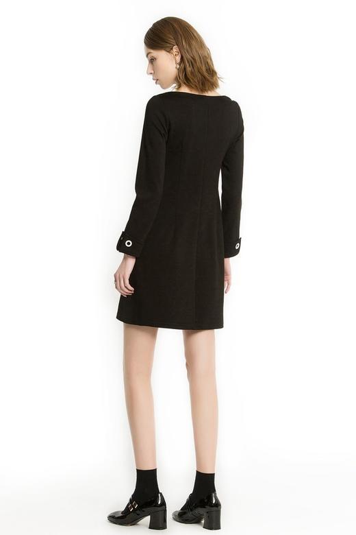 LILY 黑色圆领大腰封连衣裙 1229 商品图3