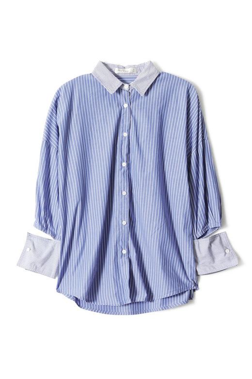 SUMMER & SAGE 开口设计条纹衬衣 5603 商品图4