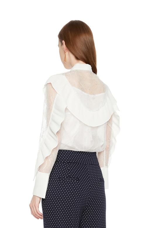 OCTAVIA 蕾丝拼接荷叶边系带衬衣 5955 商品图1