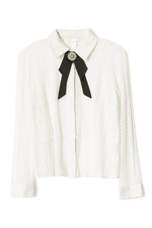 DOTACOKO 领结饰半透明上衣 5878 商品图4