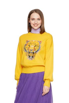 ONLY 黄色刺绣套头针织衫 5857