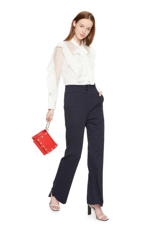 OCTAVIA 蕾丝拼接荷叶边系带衬衣 5955 商品图3