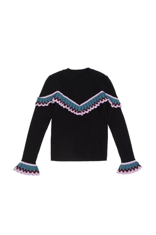 LED'IN 几何木耳边饰拼接毛衣 5417 商品图4