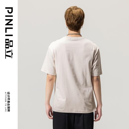 PINLI品立春季新款纯棉印花T恤男士圆领短袖上衣BG231111041 商品图5