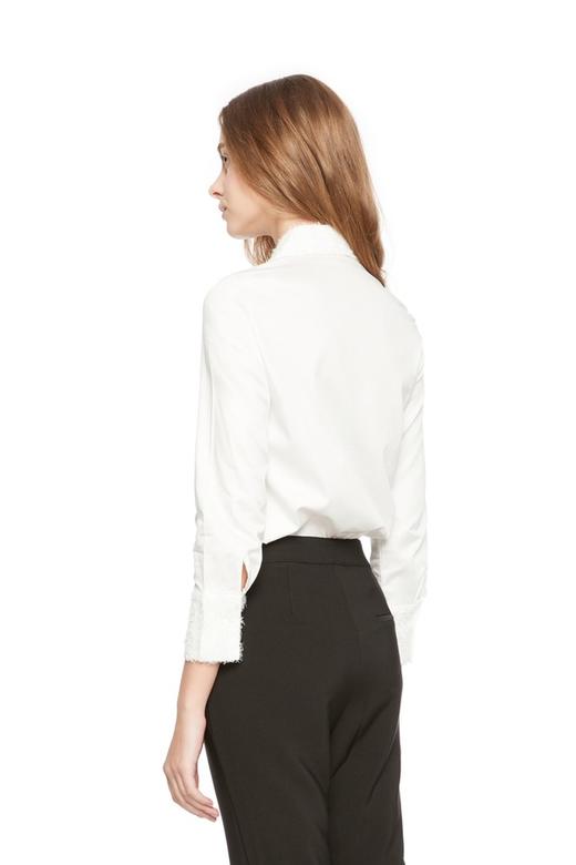 Lia Shade 短毛饰翻领白衬衫 5555 商品图1