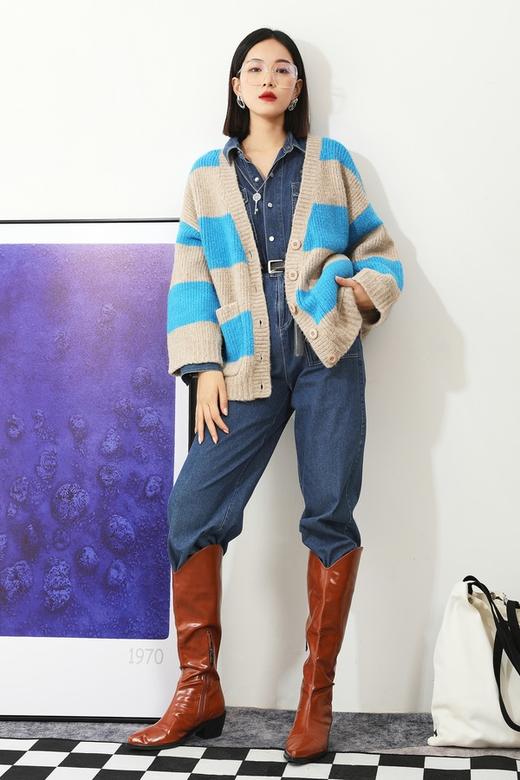 ELLA JADE 双色拼接针织开衫 5340 商品图2