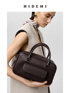 HIDEMI 牛皮口袋波士顿包