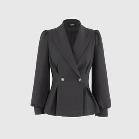 收腰衬衣袖口气质外套