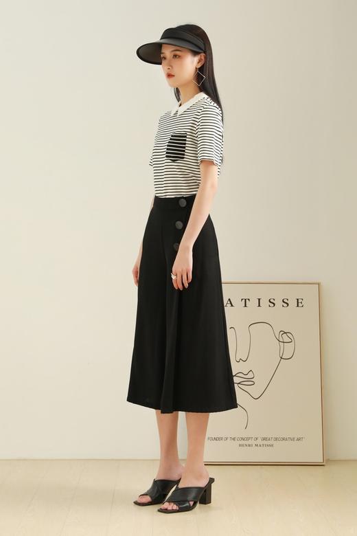 EMC亿美丞 黑色不修边围裹式裙裤 1686 商品图2