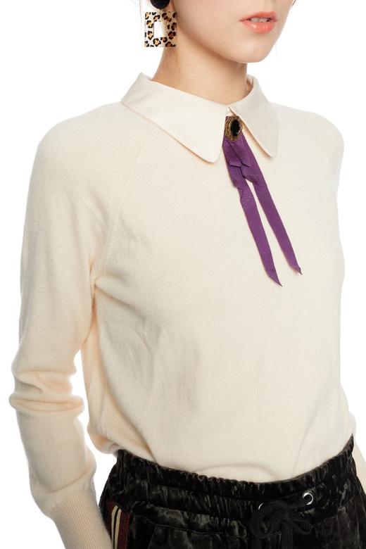 HOPESHOW红袖 甜美风杏色毛衣 5561 商品图2