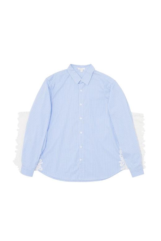 DONG DE XI 蕾丝花朵饰格纹衬衣 4174 商品图4