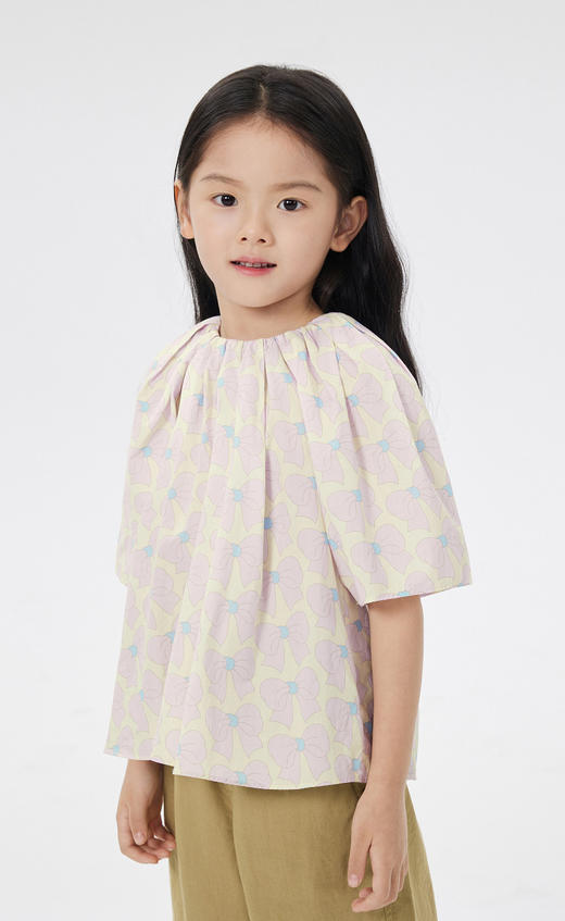 jnby  23年春款    全棉府绸蝴蝶结中袖TOP   1N3212470 商品图6