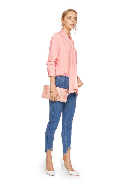 SUMMER & SAGE 粉色飘带雪纺衬衣 5919 商品图3