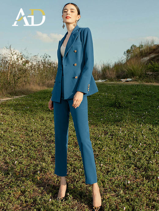 AD克莱因蓝高级感西服正装女秋冬职业装气质女神范总经理西装套装 商品图1