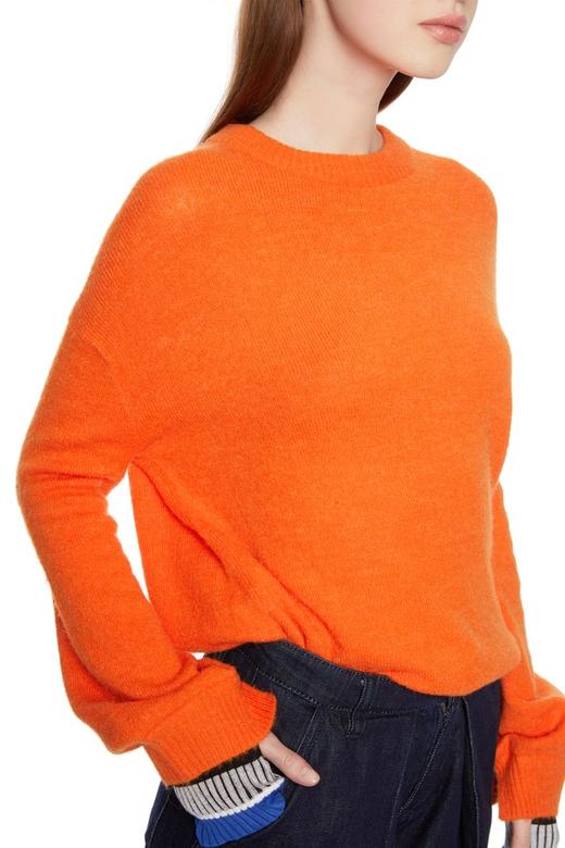 AVA 条纹拼接橙色套头毛衣 5624 商品图2