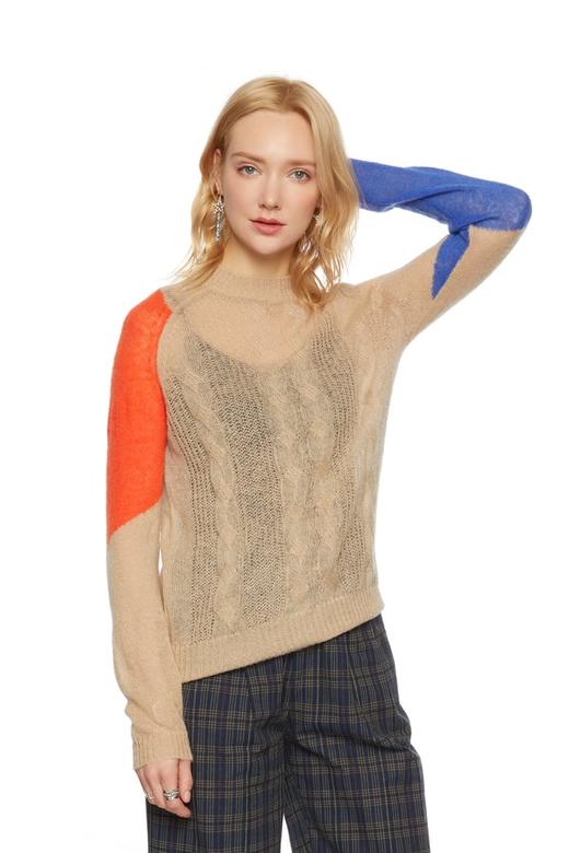 VERDPEEIN婉派 三色拼接薄毛衫 5251 商品图0