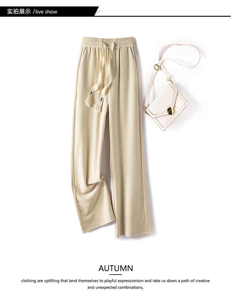 舒适暖春 ｜ 洋气修身显瘦棋盘格阔腿裤 售完无补