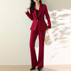 收腰显瘦时尚大方气质简约显瘦两件套裤HR-WH25699