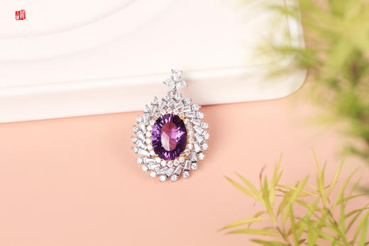 紫水晶吊坠【清羽】，925银镶 商品图3