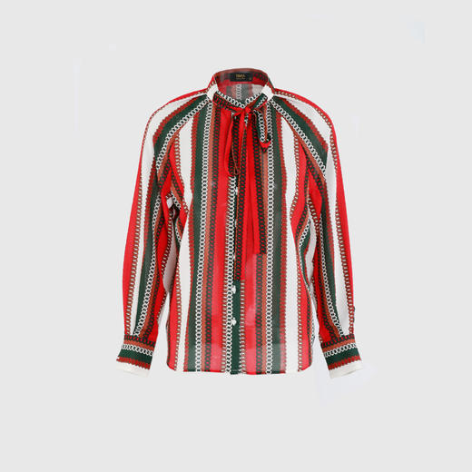 小立领可穿飘带通勤衬衣 商品图0