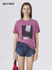 Self Who2023新款亲肤舒适圆领微宽松趣味抽象印花纯棉短袖T恤女 商品缩略图0