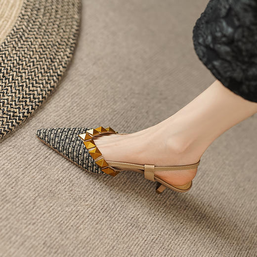 原创设计，法式复古包头猫跟凉鞋LCC-C8956 商品图5