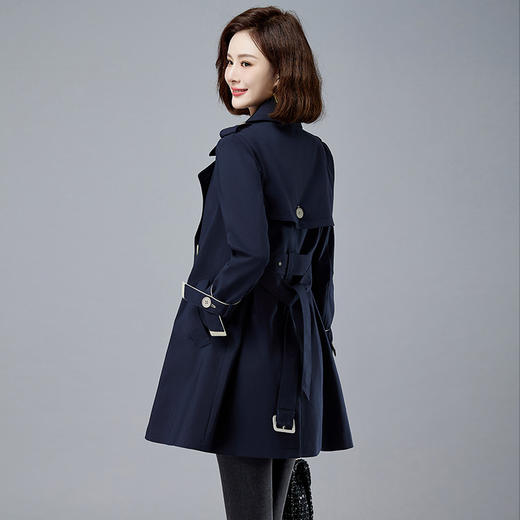 纯色风衣韩版中长款感英伦风休闲小个子大衣HR-WM89069 商品图2