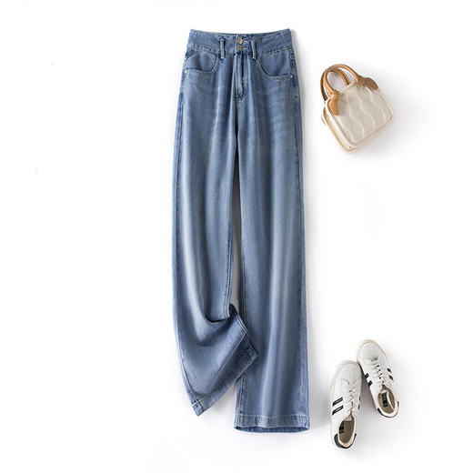 拉腿小神裤 ｜舒适柔软天丝高腰牛仔阔腿裤 商品图3