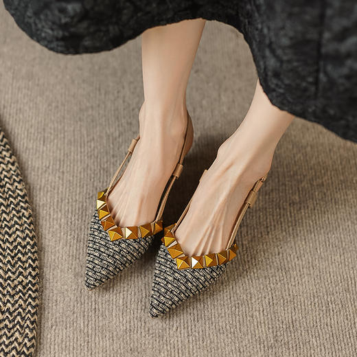 原创设计，法式复古包头猫跟凉鞋LCC-C8956 商品图1