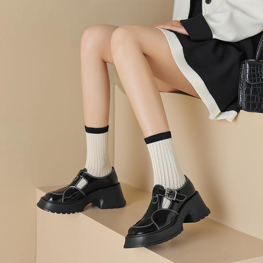 春季新款，里外全皮厚底单鞋HCY-3362 商品图2