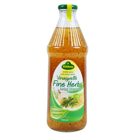 【清爽0脂沙拉酱】德国冠利0脂肪香草沙拉酱 原装进口商用色拉水果蔬菜低脂沙拉酱 1L/瓶 超大瓶装 商品图3