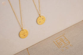 三生石红宝石十二星座金币款吊坠项链