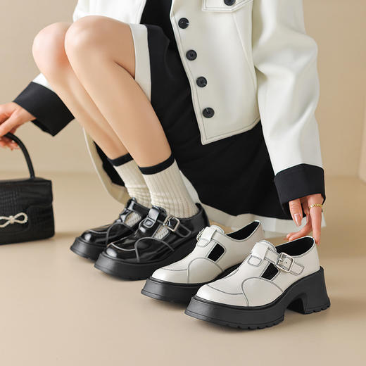 春季新款，里外全皮厚底单鞋HCY-3362 商品图3