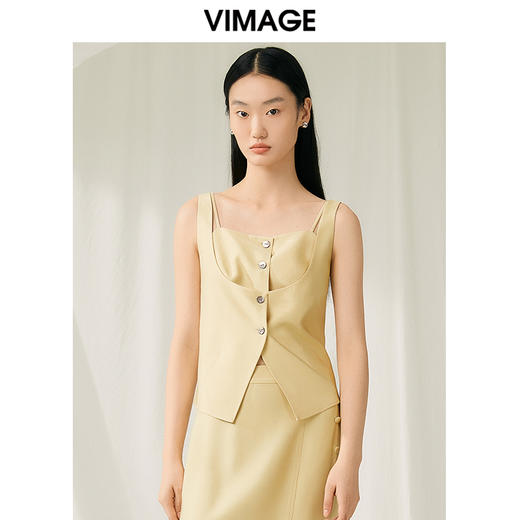 VIMAGE纬漫纪夏季新款百搭显瘦设计感小众小上衣V1913544 商品图2