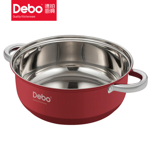 Debo德铂杰拉德不锈钢汤锅燃气电磁炉通用家用4L新款火锅双耳大 商品图7