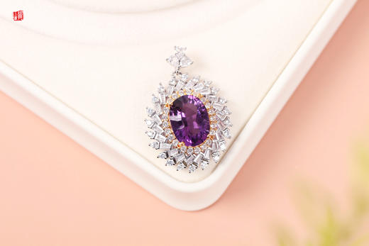 紫水晶吊坠【清羽】，925银镶 商品图0