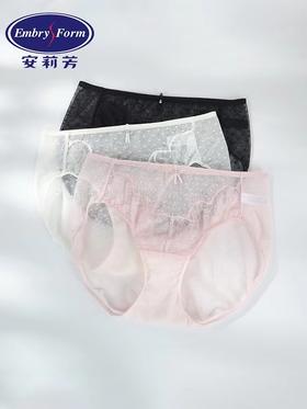安莉芳薄款网纱棉质底裆内裤女士舒适通透性感低腰三角裤E200581