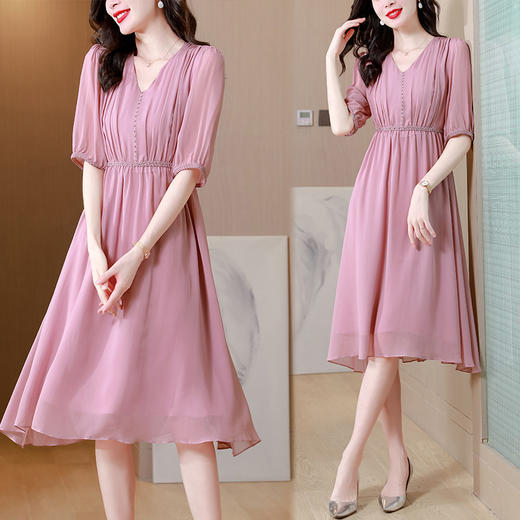 时尚气质感纯色显白长裙AHM-yjr1897 商品图2