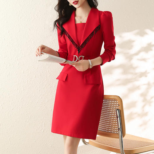 长袖连衣裙春装新款，收腰显瘦气质时尚大方简约个性包臀裙HR-WH25689 商品图7