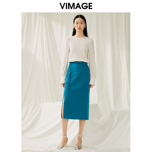 VIMAGE纬漫纪春季季新品圆领简约大方小上衣V1913547 商品图1