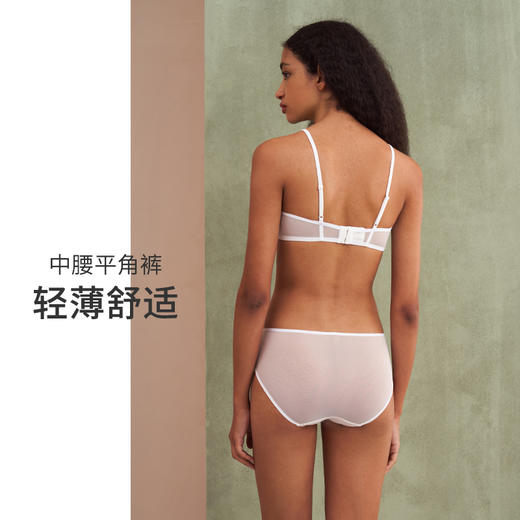 HSIA遐中腰平角优质乔其复古拼接网纱轻薄贴肤透气纯棉裆内裤女 商品图1