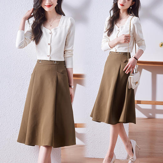 流行新款裙子，小众连衣裙腰带女感半身裙小个子春装套装HR-QIANBH685-1 商品图3