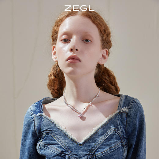 ZEGL设计师奶油少女系列纸杯蛋糕项链女高级感人造珍珠锁骨链配饰 商品图1