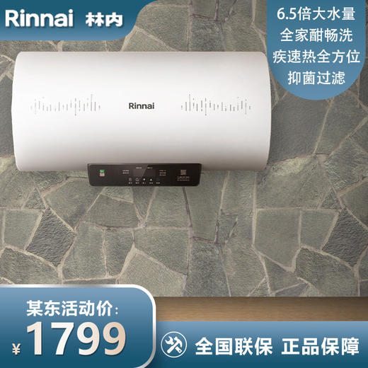Rinnai/林内 电热水器60升家用洗澡速热储水式节能一级能效E04PC 商品图0