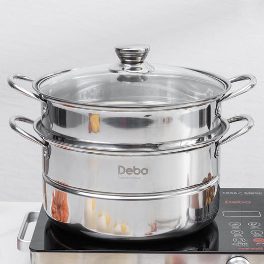 Debo德铂希贝尔蒸锅不锈钢家用蒸笼多功能大容量煮炖蒸汽电磁炉锅 商品图0