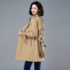 纯色风衣韩版中长款感英伦风休闲小个子大衣HR-WM89069 商品缩略图1