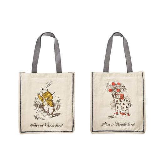 V&A博物馆 爱丽丝漫游奇境系列 卡牌怀表兔印花帆布单肩包 商品图4