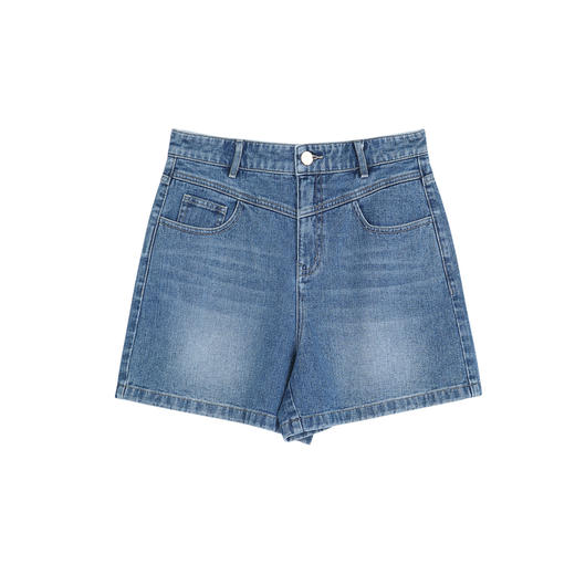 谜底牛仔短裤女2023春新款复古高腰修身百搭纯棉牛仔裤231MK0138 商品图4